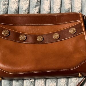 Brahmin Two-Tone Tan and Dark Brown Leather Crossbody